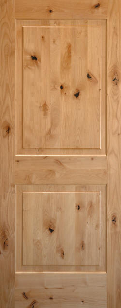 Unfinished Knotty Alder 2-Panel Interior Door